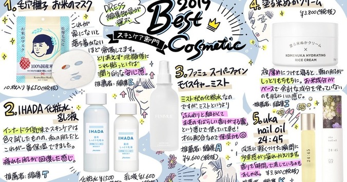DRESS編集部ベストコスメ2019を一挙紹介！