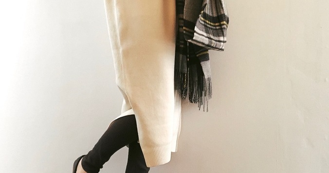 GUニットワンピース＆無印良品レギンスで、U3000円のレイヤードコーデ