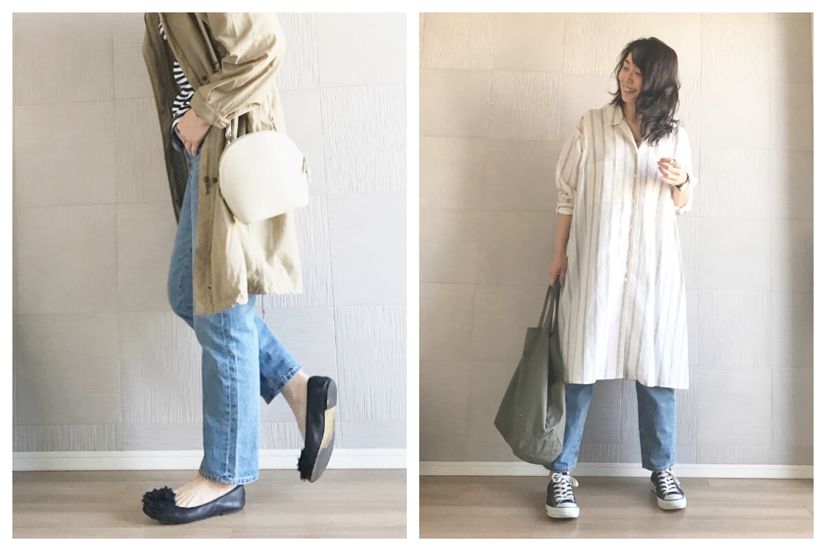 GUの神デニム!「ハイウエストストレートジーンズ」で春のカジュアル着まわしコーデ