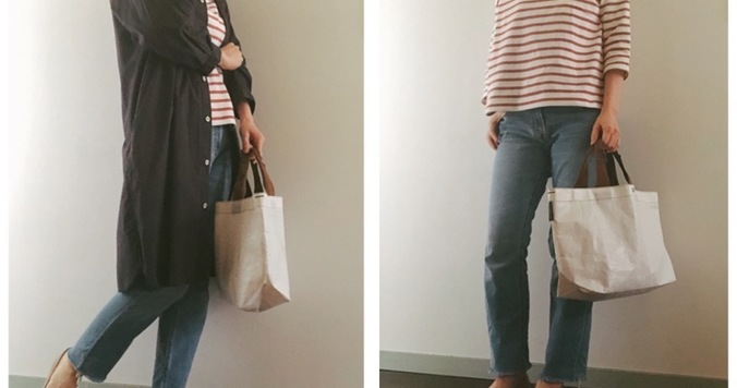 無印良品ボーダーTシャツ2990円。狙い目“今どきカラー”で春コーデ