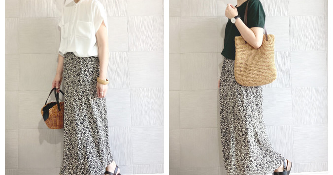 今季UNIQLOイチ推し素材、クレープジャージー花柄プリントスカートが買い！