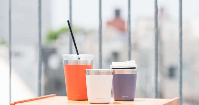 カップが結露せず、長時間冷たいまま飲める新発想２wayタンブラー 新商品「caffioステンレスタンブラー」