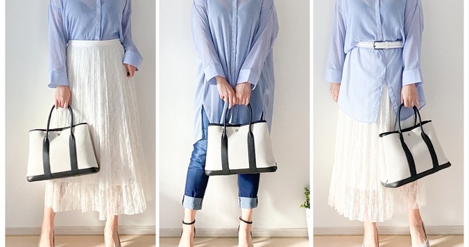 【GU】シアーシャツで抜け感たっぷり！ 季節の谷間をおしゃれに装う大人の秋っぽコーデ