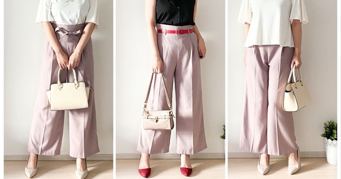 【GU】脚長に見える、ぽっちゃりさんに嬉しいベルト付きパンツ