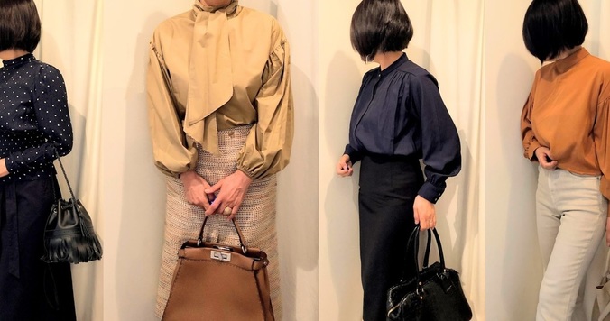 一枚で大人っぽなスタイルが完成！ 季節の変わり目に便利な甘めブラウスを使ったコーデ