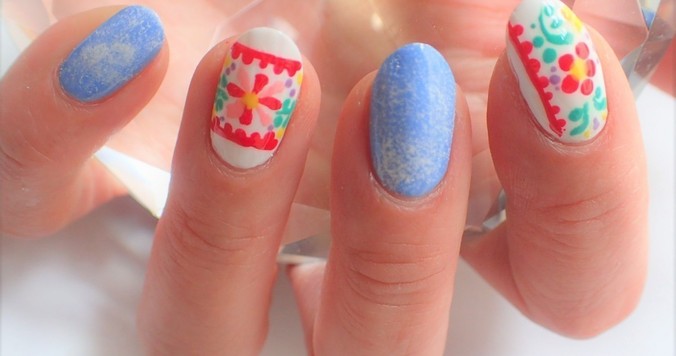 刺繍ネイルの簡単なやり方【マニキュアでセルフネイル】