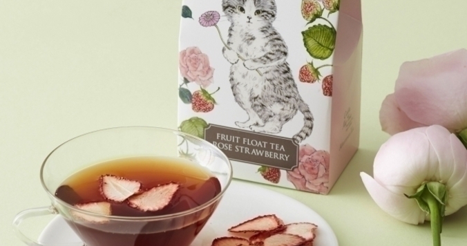 ネコ好きはキュン。‟ネコのお花屋さん”を描いた紅茶やお菓子がかわいい