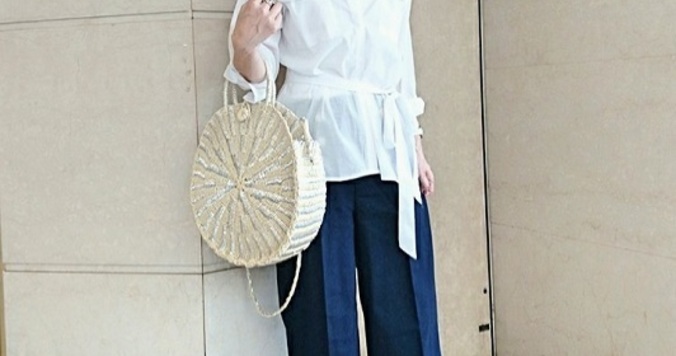 ViS着映え白シャツ×ワイドデニムで、きちんと感のあるコーデ