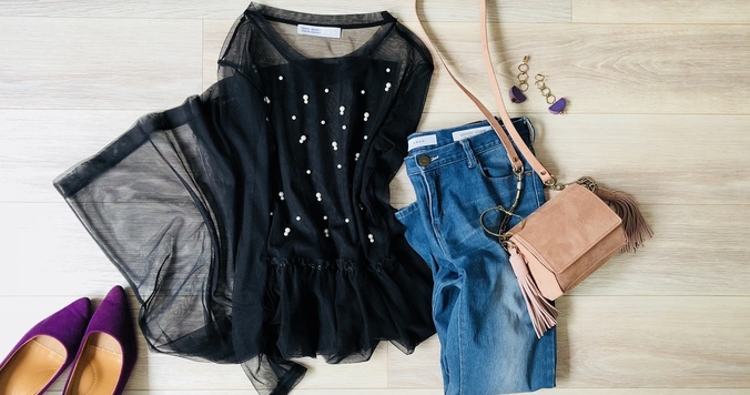 ZARAチュールワンピが優秀。デニムと合わせて上品にかわいく