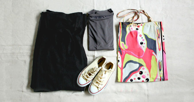 ドルマンスリーブTシャツ×タイパンツで作る涼感