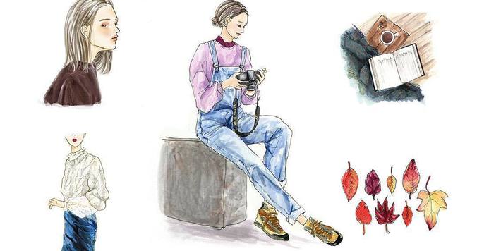 秋の深まりを楽しむ着こなし。繊細で綺麗な色使いが素敵