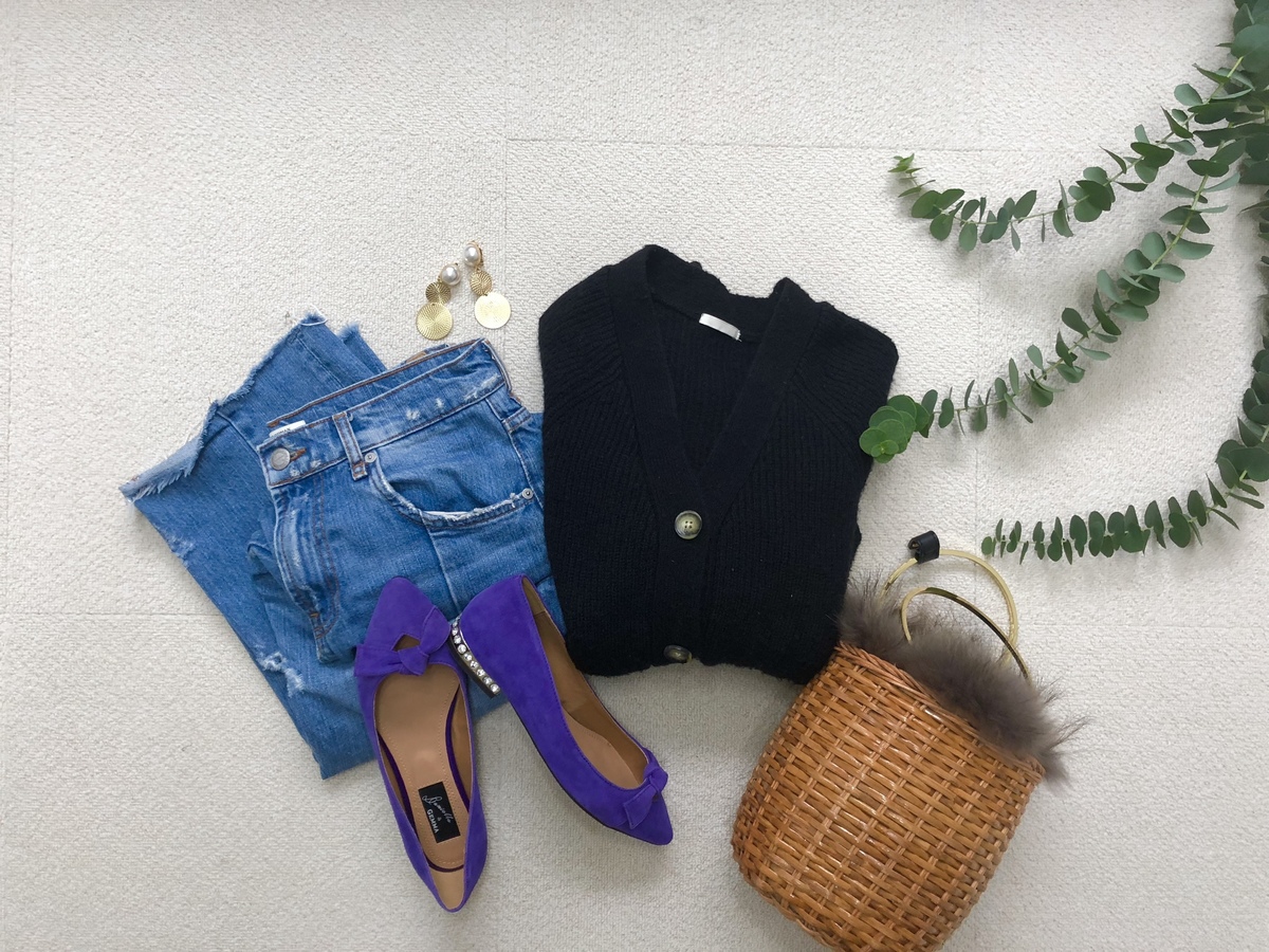 GUのVネックドルマンコクーンカーディガンが万能。2WAYで使えます