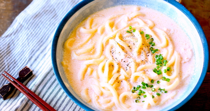レンジで10分！　超簡単な明太クリームうどんは寒い冬にぴったり