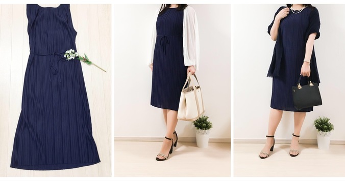 UNIQLOプリーツワンピースは着回し力抜群！　2990円でオフィスにもお呼ばれにも