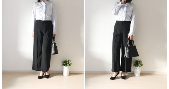 UNIQLOのハイウエストドレープパンツは、下腹ポッコリの救世主！