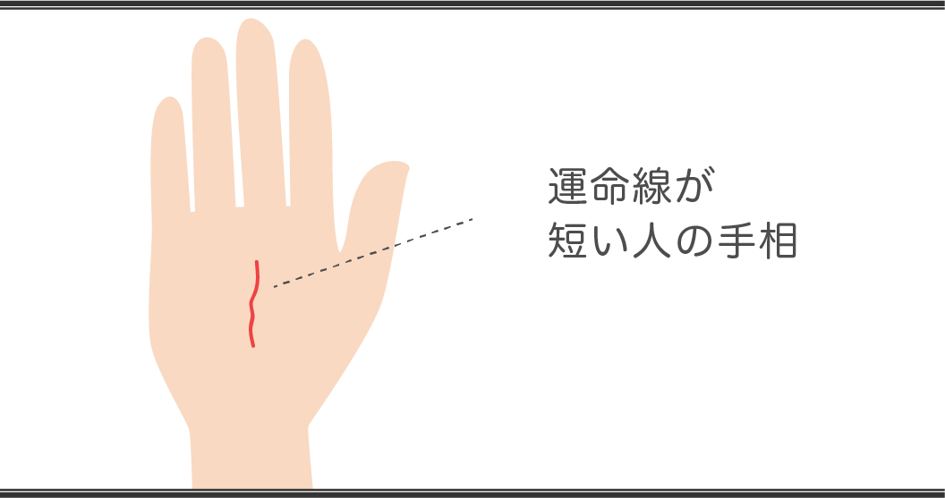 運命線の見方　短い人の手相