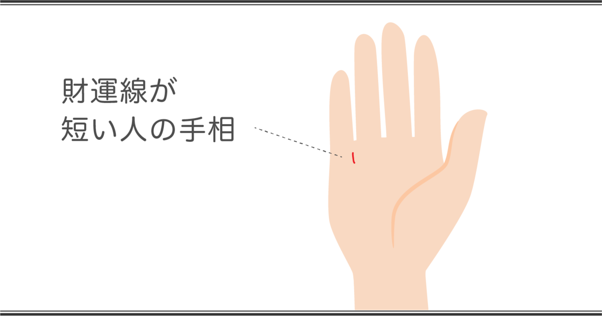 財運線の見方　財運線が短い手相